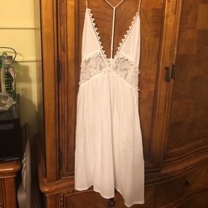 white flowy dress